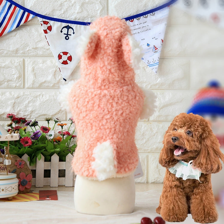 New Style Fleece Two-legged Clothes Plush Warm Pet Dog Clothes, Size: L, Back Length: 34cm, Chest: 40cm, Random Color and Style Delivery