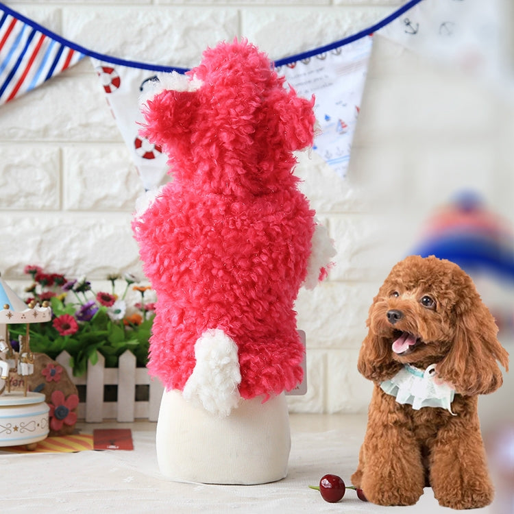 New Style Fleece Two-legged Clothes Plush Warm Pet Dog Clothes, Size: S, Back Length: 26cm, Chest: 32cm, Random Color and Style Delivery