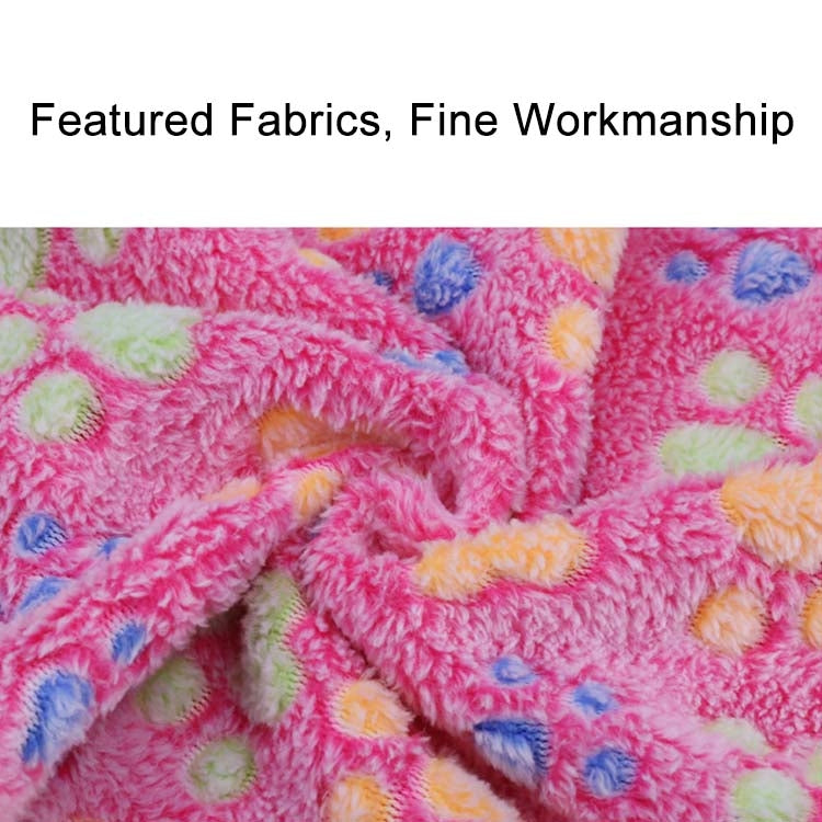 Dog Kennel Mat Footprints Pattern Thick Warm Coral Fleece Pet Dog Blankets, Size: L, 80*100cm