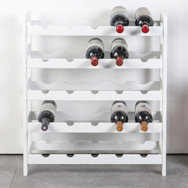 Wooden Wine Display Rack Multi-layer Solid Wood Wine Rack Restaurant Wine Cabinet Wine Rack (White)