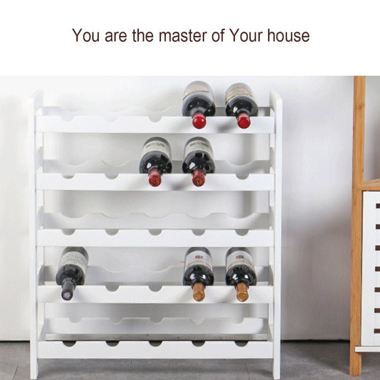 Wooden Wine Display Rack Multi-layer Solid Wood Wine Rack Restaurant Wine Cabinet Wine Rack (White)
