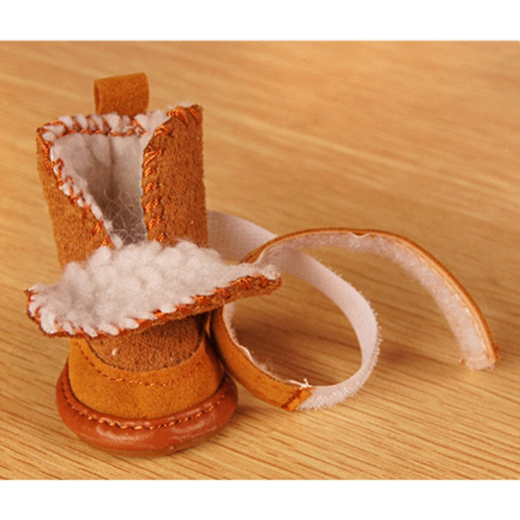 4 PCS New Style Winter Lamb Fur Snow Boots Pet Dog Shoes, Length: 5.0cm, Width: 4.3cm