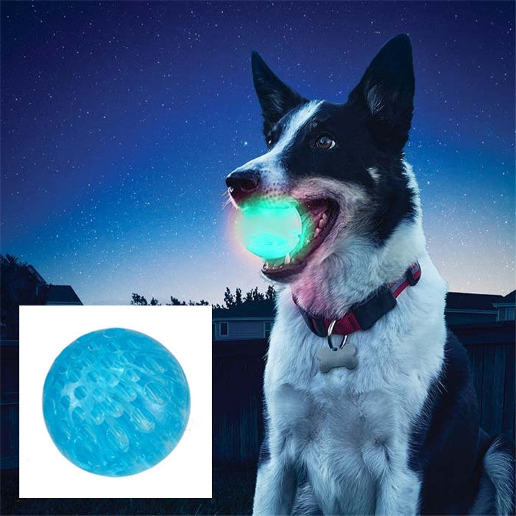 Pet Elastic Glowing Honey-hive Holes Ball Bite Resistant Tooth Toy, Diameter: 5cm