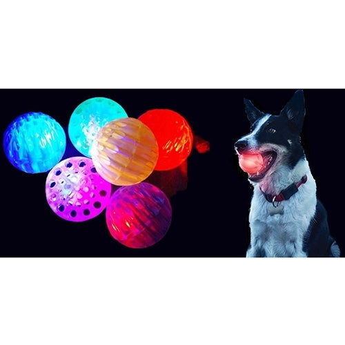 Pet Elastic Glowing Honey-hive Holes Ball Bite Resistant Tooth Toy, Diameter: 5cm