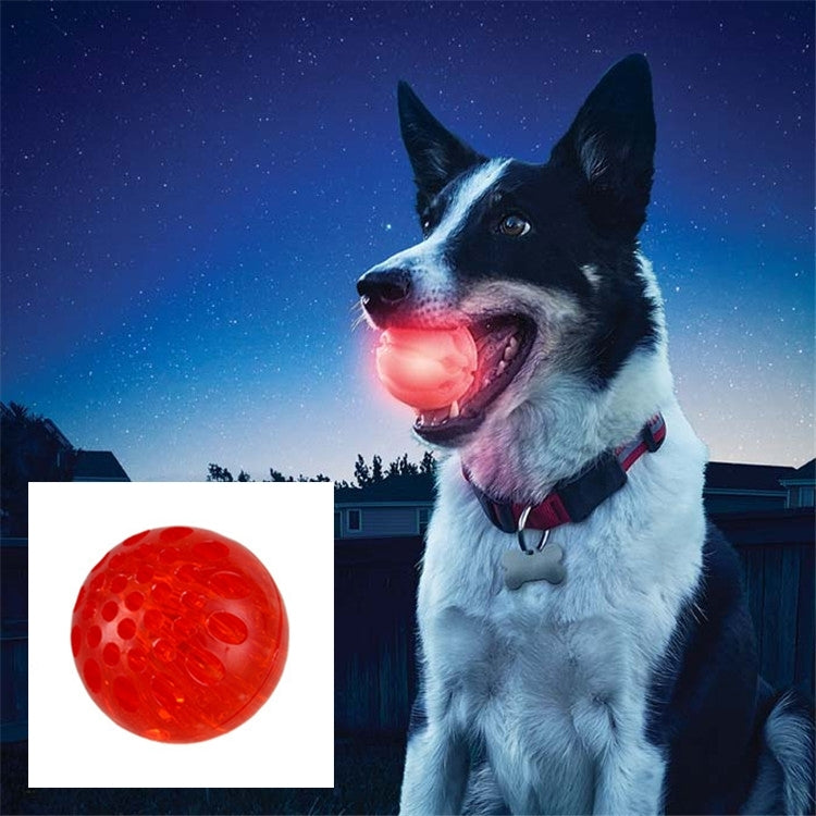 Pet Elastic Glowing Honey-hive Holes Ball Bite Resistant Tooth Toy, Diameter: 5cm