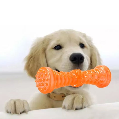 Pet Sounding Toy Dumbbell Molar Bite Resistant Tooth Toy for Large Pets, Size: Small (5*12cm)