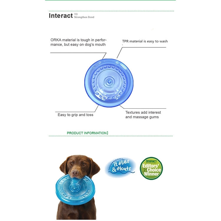 Pet Flying Disc Golden Retriever TPR Soft Bite Resistant Flying Saucer Toy for Large Pets, Small, Diameter: 15.5cm, Random Color Delivery