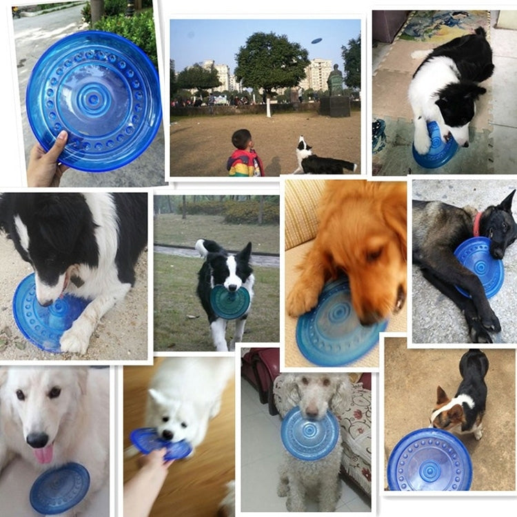 Pet Flying Disc Toy Golden Retriever TPR Soft Bite Resistant Flying Saucer Toy for Large Pets, Large, Diameter: 23.5cm, Random Color Delivery