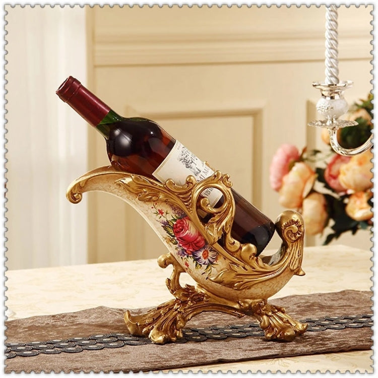 Retro Water Safflower Wine Rack European Resin Process Wine Bottle Holder Home Decoration Interior Crafts