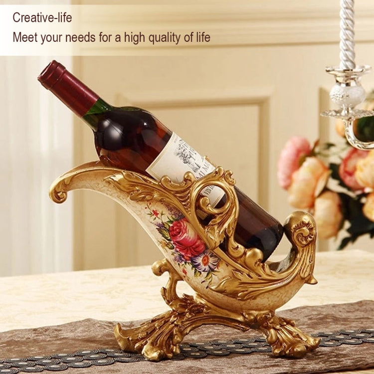 Retro Water Safflower Wine Rack European Resin Process Wine Bottle Holder Home Decoration Interior Crafts