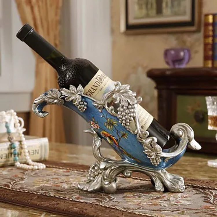 Retro Parrot Print Wine Rack European Resin Process Wine Bottle Holder Home Decoration Interior Crafts