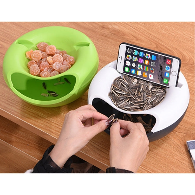 Multifunctional Double Layer Dry Fruit Containers Snacks Seeds Storage Box Garbage Desk Phone Holder Plate Dish, Size:20*11cm, Random Color Delivery