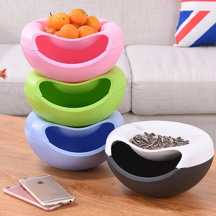 Multifunctional Double Layer Dry Fruit Containers Snacks Seeds Storage Box Garbage Desk Phone Holder Plate Dish, Size:20*11cm, Random Color Delivery