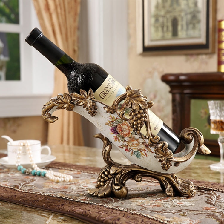 Retro Flower Print Wine Rack European Resin Process Wine Bottle Holder Home Decoration Interior Crafts