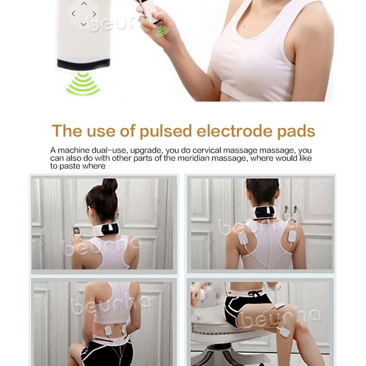 6W Electric Back Neck Shoulder Infrared Heated Electrical Pulse Body Massager, AC 220V
