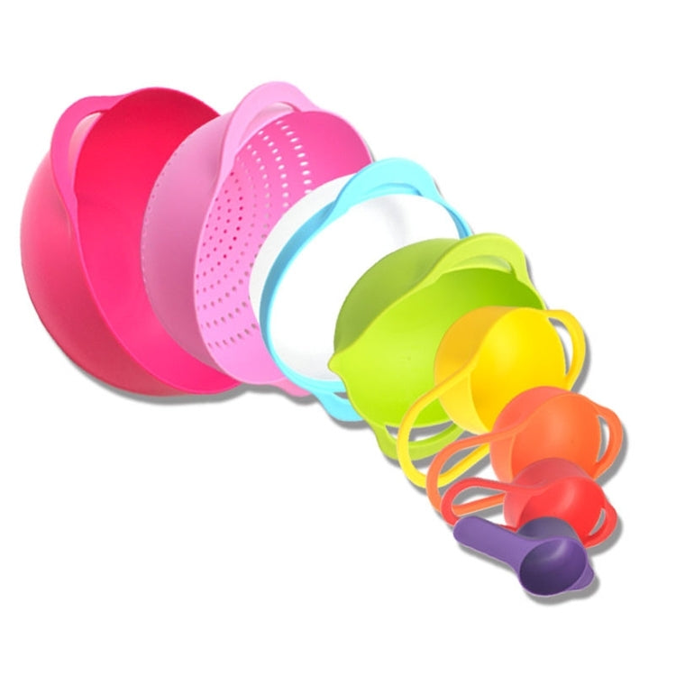 8 Pieces Set Creative Rainbow Salad Bowl Measuring Cup Measuring Spoon Kitchen Tools