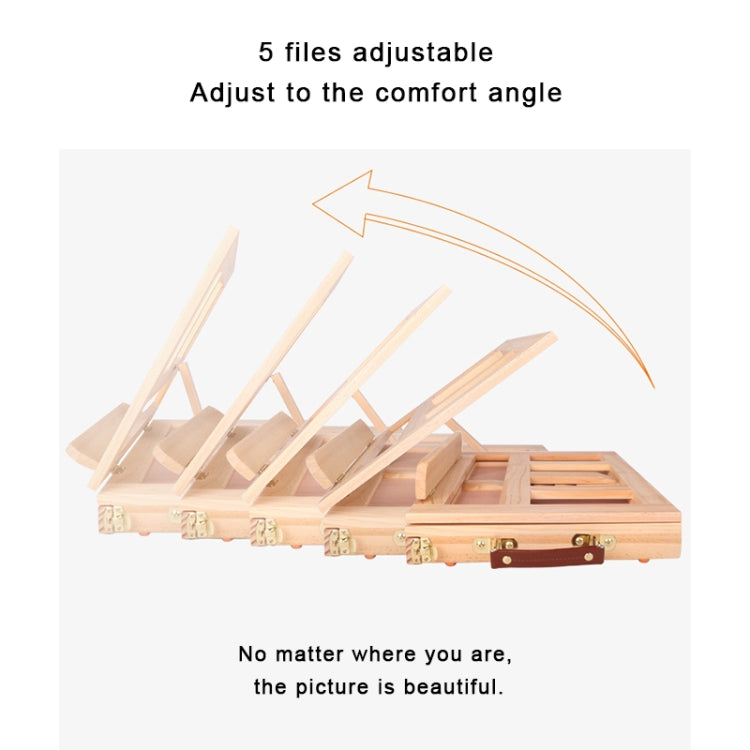 Portable Folding Desktop Wooden Easel for Painting with Drawer