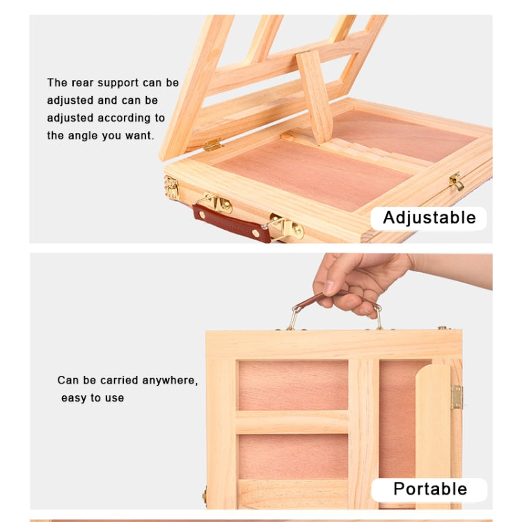 Portable Folding Desktop Wooden Easel for Painting with Drawer