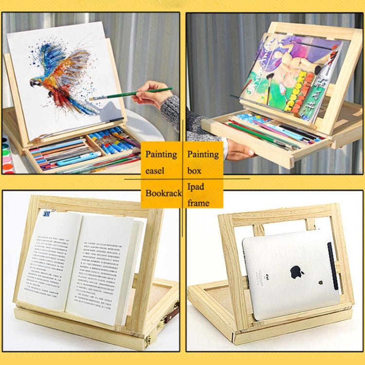 Portable Folding Desktop Wooden Easel for Painting with Drawer