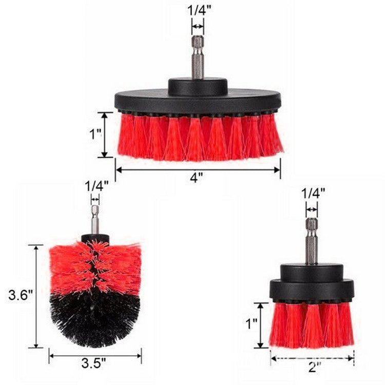 3 PCS Bathroom Kitchen Cleaning Brushes Kit for Electric Drill