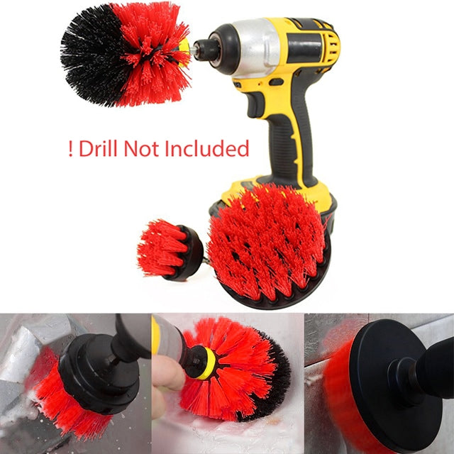 3 PCS Bathroom Kitchen Cleaning Brushes Kit for Electric Drill