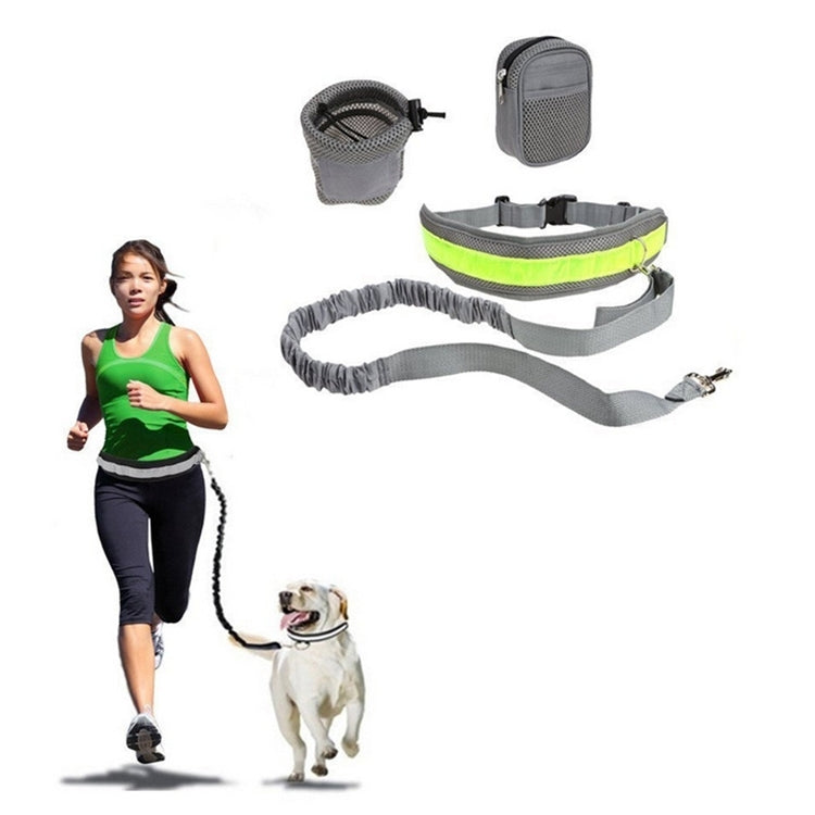 Retractable Pet 4 Pieces Set Dog Running Traction Waist Bag Dog Lead Non-Slip Pet Traction Rope, Rope length: 144cm, Waist: 78-100cm