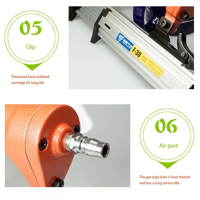 F-30X Pneumatic Nail Grab Decoration Woodworking Tools Gas Nail Gun