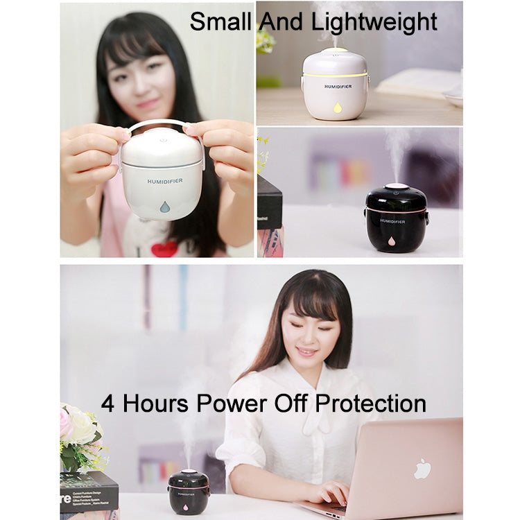 Rice Cooker Shape Mini LED Light Air Humidifier for Home & Office