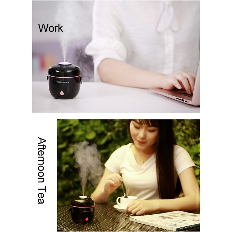 Rice Cooker Shape Mini LED Light Air Humidifier for Home & Office