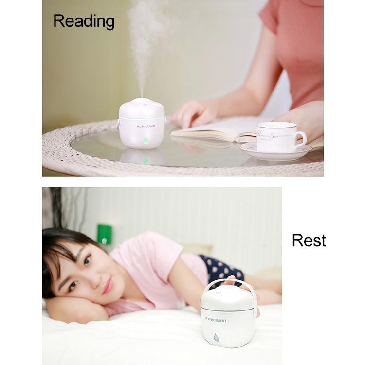 Rice Cooker Shape Mini LED Light Air Humidifier for Home & Office