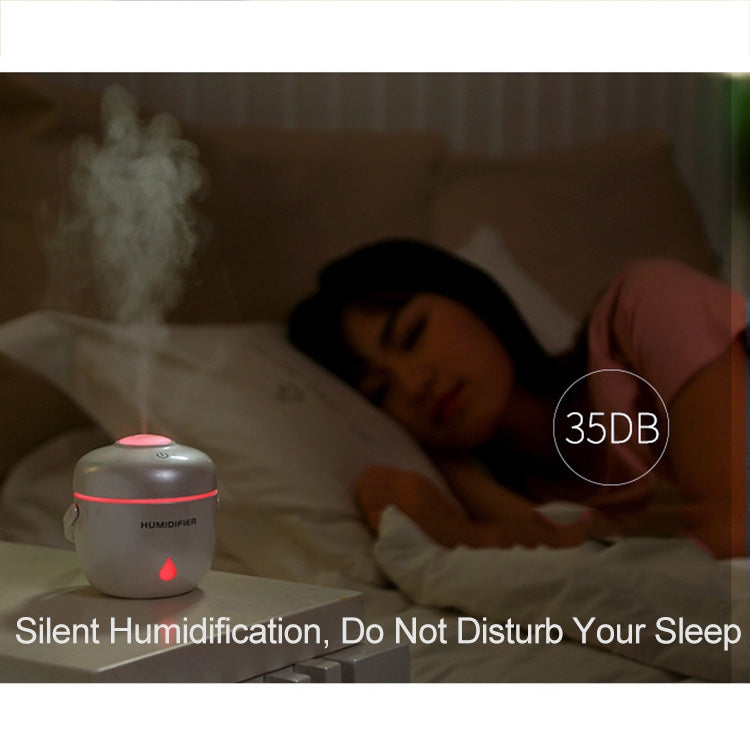 Rice Cooker Shape Mini LED Light Air Humidifier for Home & Office