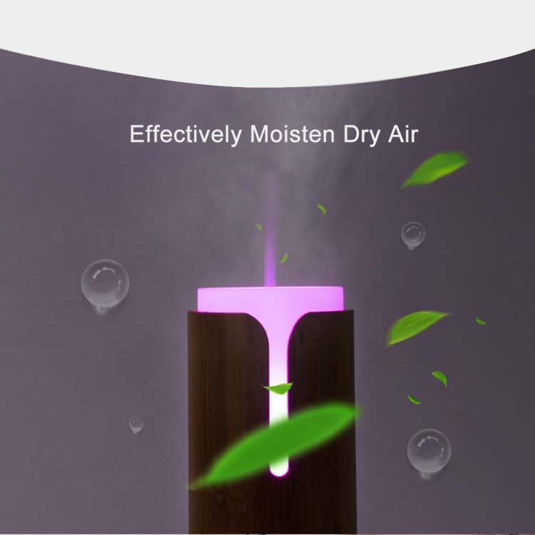 Fea J80 Mini Colourful LED Light 100ML Bamboo Air Humidifier for Home & Office
