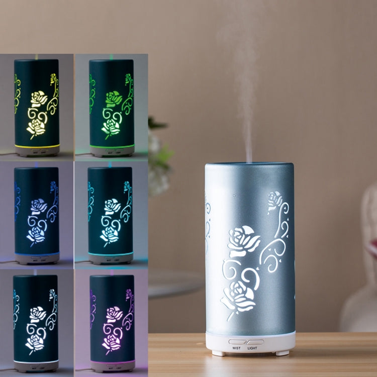 Fea J87 Portable Flower Pattern Aluminum Colourful Breathing LED Light 100ML Ultrasonic Mist Air Humidifier for Home & Office