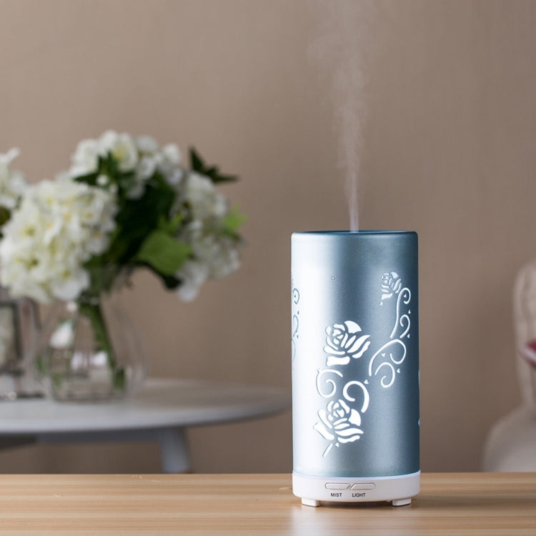 Fea J87 Portable Flower Pattern Aluminum Colourful Breathing LED Light 100ML Ultrasonic Mist Air Humidifier for Home & Office