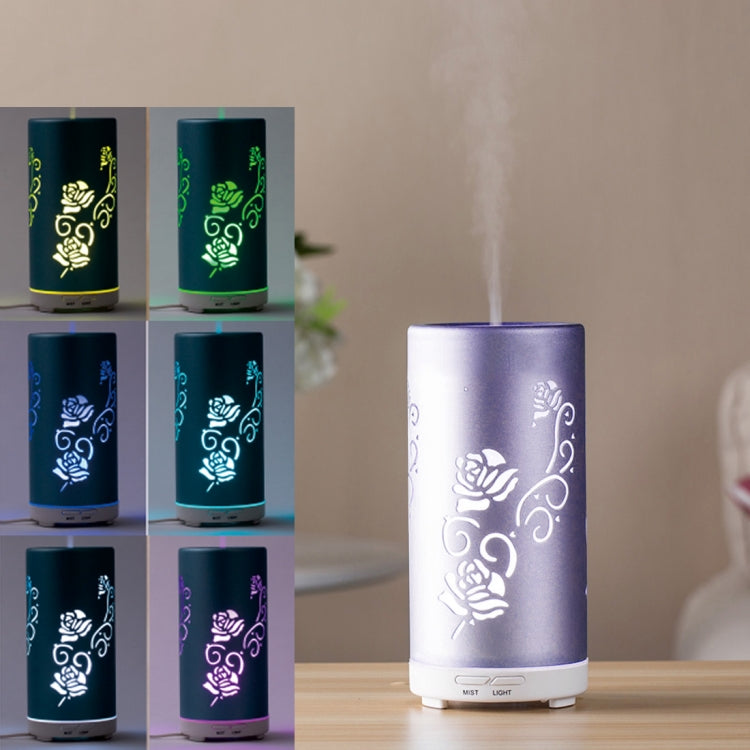 Fea J87 Portable Flower Pattern Aluminum Colourful Breathing LED Light 100ML Ultrasonic Mist Air Humidifier for Home & Office