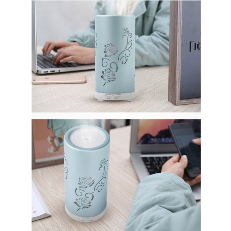 Fea J87 Portable Flower Pattern Aluminum Colourful Breathing LED Light 100ML Ultrasonic Mist Air Humidifier for Home & Office
