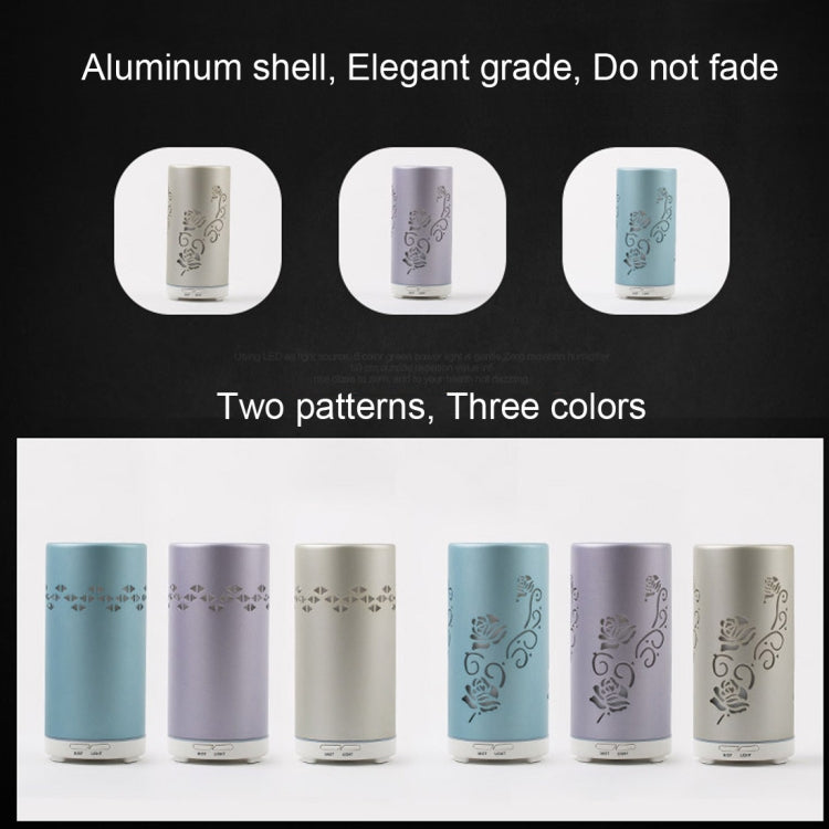 Fea J87 Portable Flower Pattern Aluminum Colourful Breathing LED Light 100ML Ultrasonic Mist Air Humidifier for Home & Office