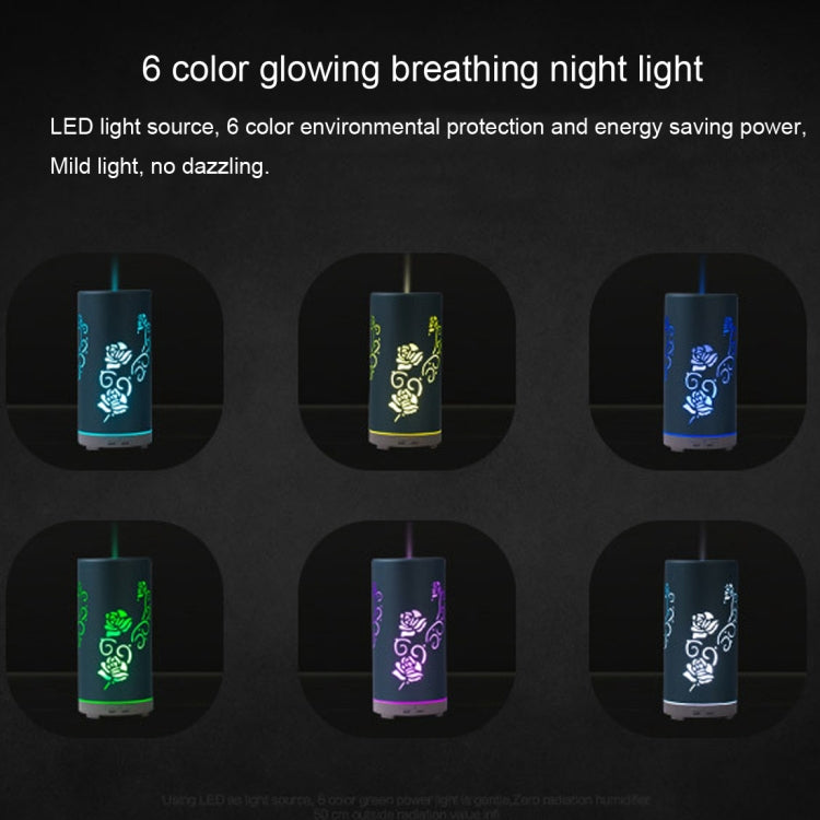 Fea J87 Portable Geometric Pattern Aluminum Colourful Breathing LED Light 100ML Ultrasonic Mist Air Humidifier for Home & Office