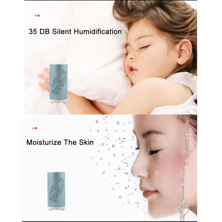 Fea J87 Portable Geometric Pattern Aluminum Colourful Breathing LED Light 100ML Ultrasonic Mist Air Humidifier for Home & Office