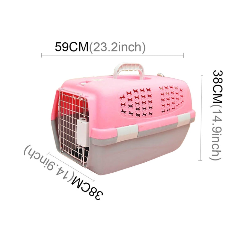 Pet Airways Box Checked The Cases Out Luggage Transport Cages for Cat / Dog and Other Pets (Top with No Sunroof Ventilation Holes) Small, Size:59*38*38cm