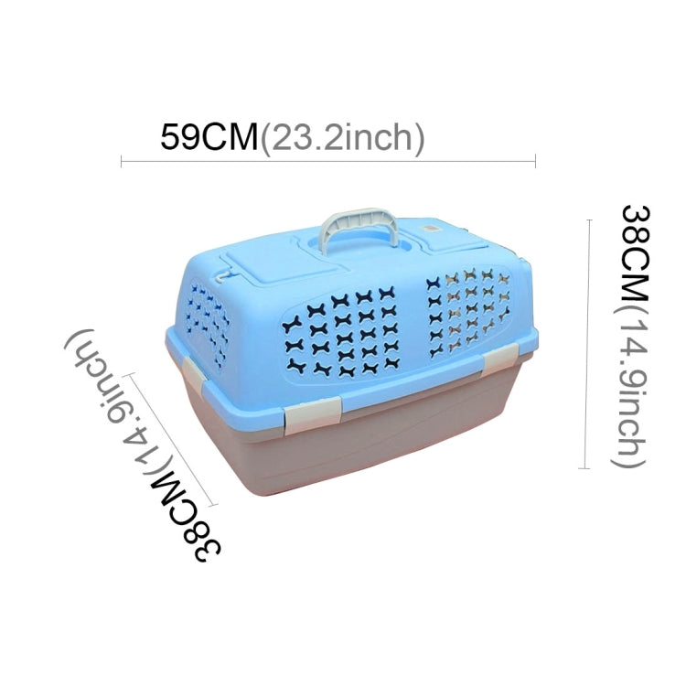 Pet Airways Box Checked The Cases Out Luggage Transport Cages for Cat / Dog and Other Pets (Top with No Sunroof Ventilation Holes) Small, Size:59*38*38cm