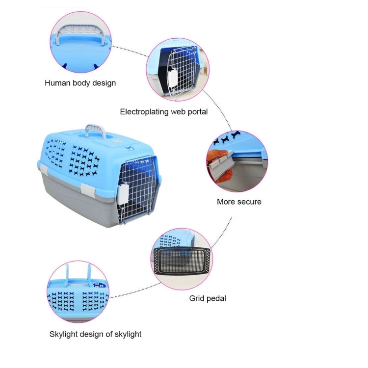 Pet Airways Box Checked The Cases Out Luggage Transport Cages for Cat / Dog and Other Pets (Top with No Sunroof Ventilation Holes) Small, Size:59*38*38cm