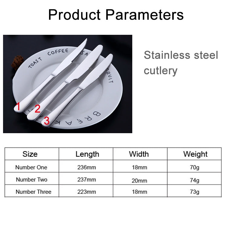 3 in 1 410 Stainless Steel Tableware Mirror Polishing Dinner Knife Set