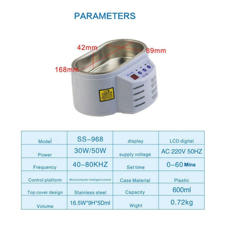 Mini Electric Ultrasonic Cleaner Machine for / Glasses / Jewelry / Watchï¼ŒCapacity 600ml