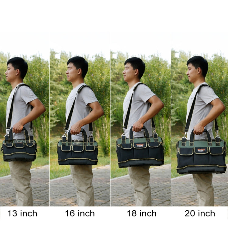 Multi-function Oxford Cloth Plastic Bottom Electrician Belt Pouch Maintenance Tools Handbag Shoulder Bag Convenient Tool Bag, Size : 13 inch
