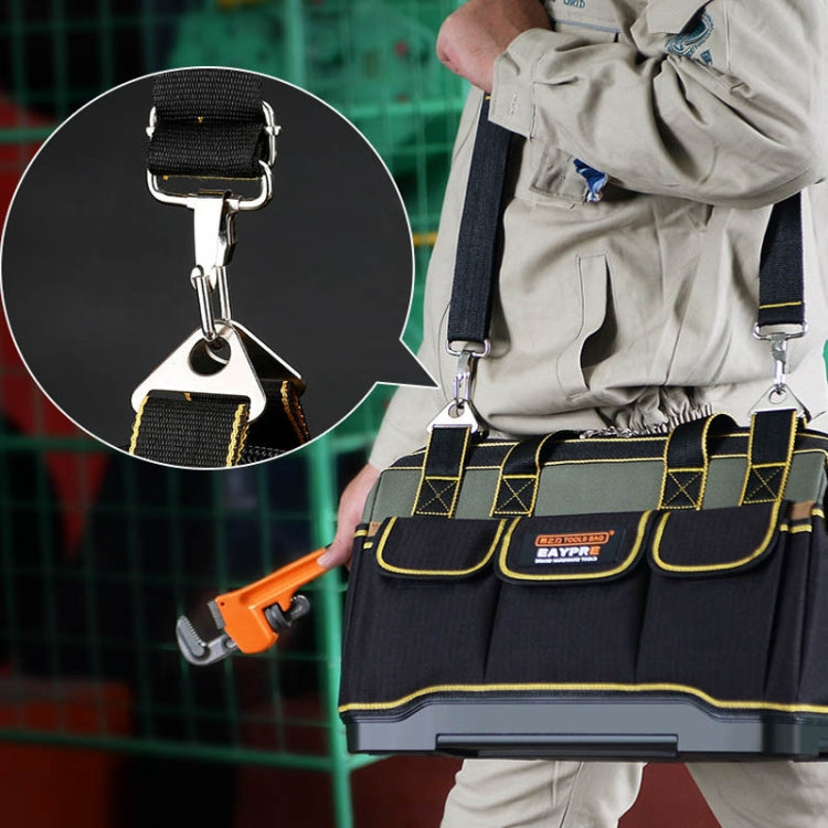 Multi-function Oxford Cloth Plastic Bottom Electrician Belt Pouch Maintenance Tools Handbag Shoulder Bag Convenient Tool Bag, Size : 13 inch