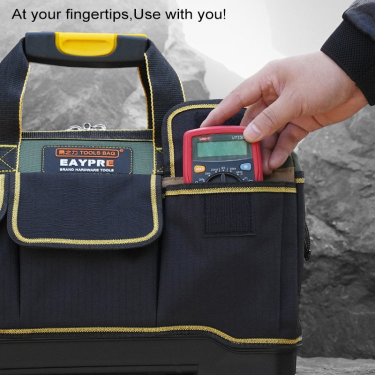 Multi-function Oxford Cloth Plastic Bottom Electrician Belt Pouch Maintenance Tools Handbag Shoulder Bag Convenient Tool Bag, Size : 13 inch