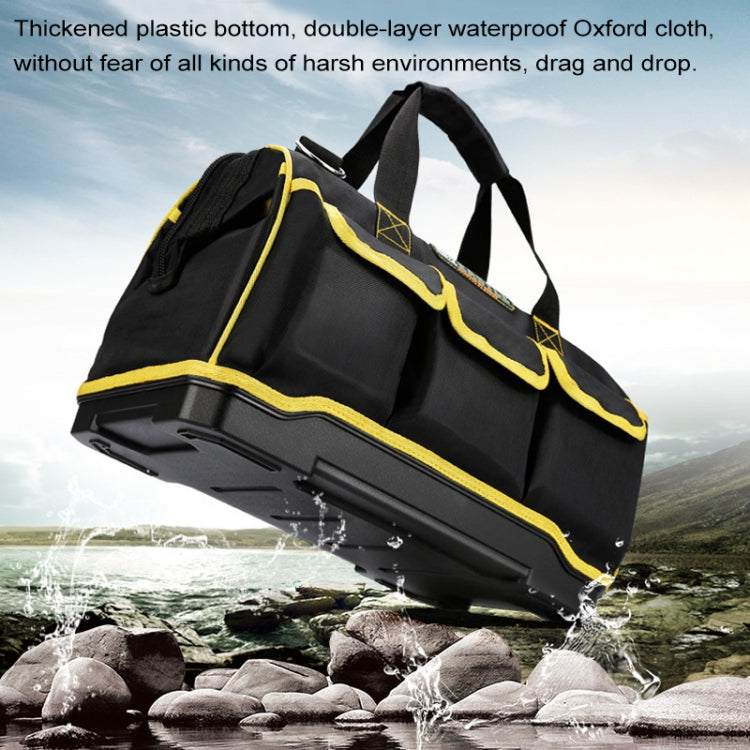 Multi-function Oxford Cloth Plastic Bottom Electrician Belt Pouch Maintenance Tools Handbag Shoulder Bag Convenient Tool Bag, Size : 13 inch