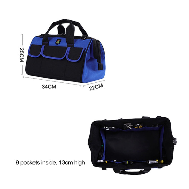 Multi-function Oxford Cloth Electrician Belt Pouch Maintenance Tools Handbag Shoulder Bag Convenient Hardware Tool Bag, Size : 14 inch