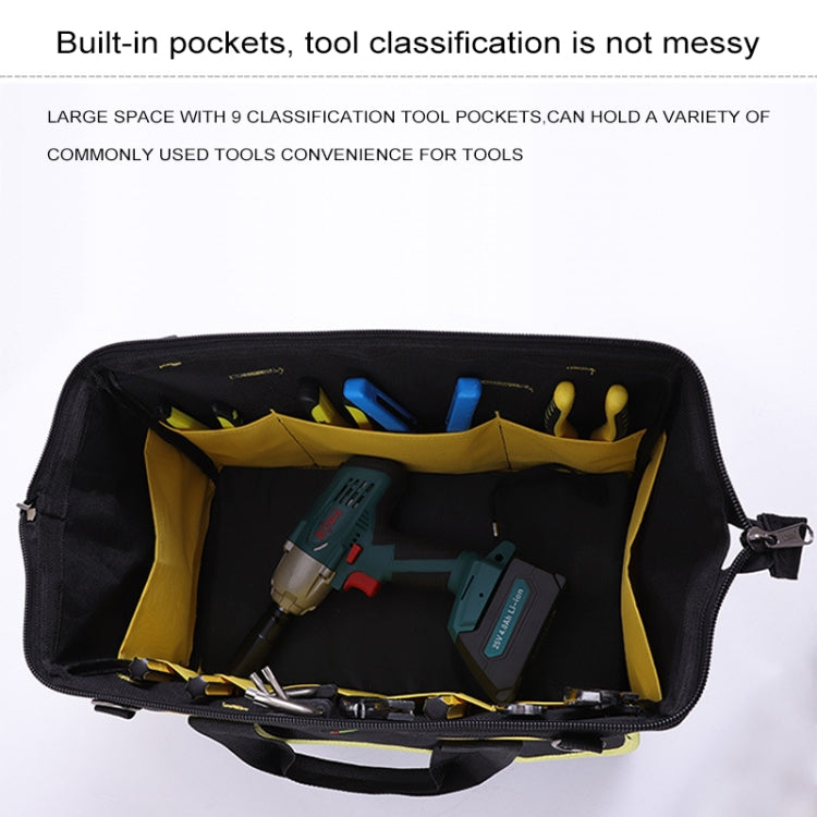 Multi-function Oxford Cloth Electrician Belt Pouch Maintenance Tools Handbag Shoulder Bag Convenient Hardware Tool Bag, Size : 14 inch